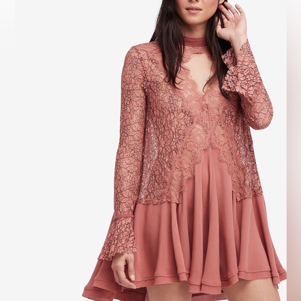 Free People Tell Tale Lace Tunic Dress